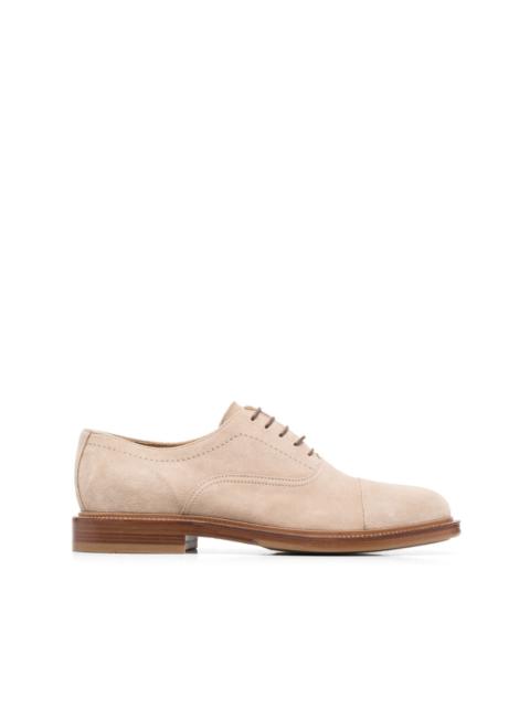 Brunello Cucinelli almond toe leather derby shoes