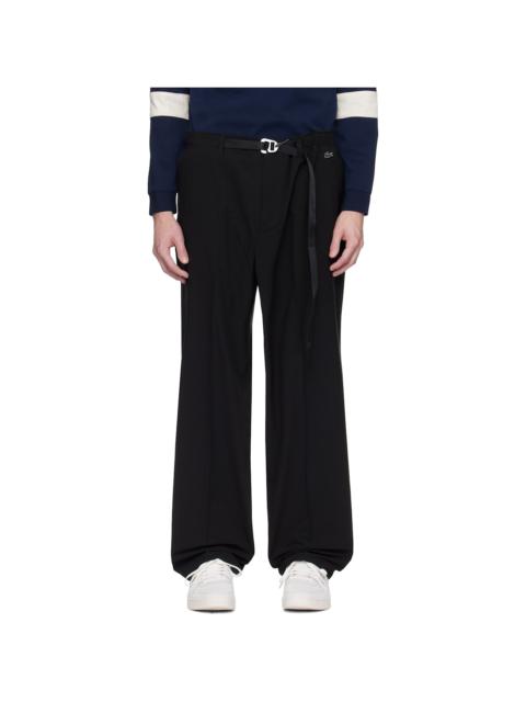 LACOSTE Black Straight Cut Technical Trousers
