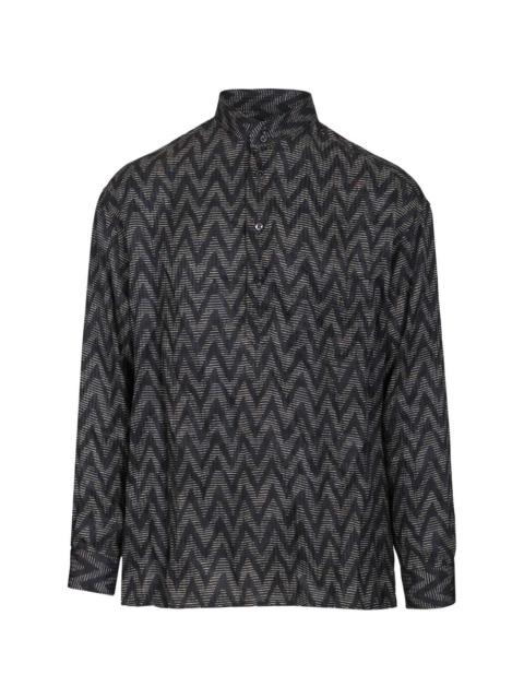 GIORGIO ARMANI zigzag buttoned shirt