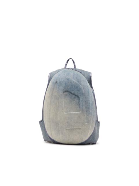 hard-shell denim backpack