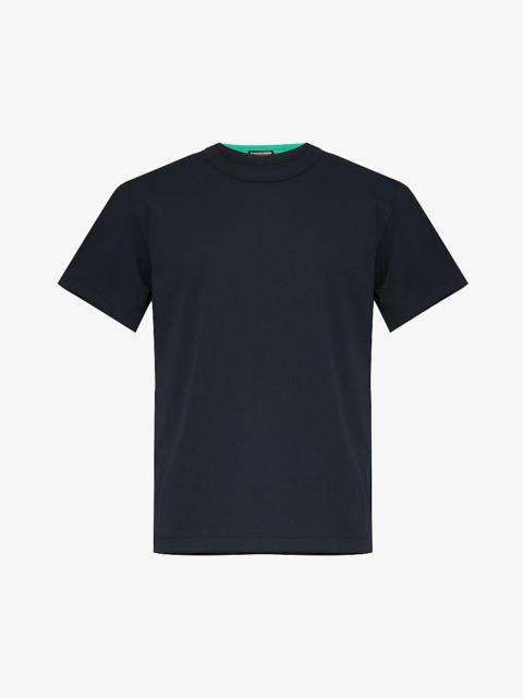 Layered short-sleeved woven T-shirt