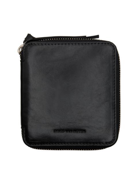 Dries Van Noten Black Square Zip Wallet