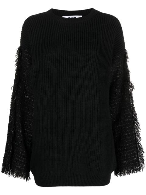 MSGM frayed-detaling ribbed-knit jumper