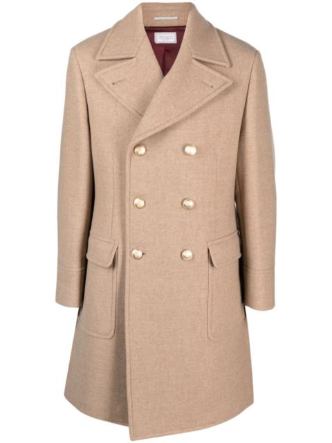 Brunello Cucinelli 더블 브레스트 모직 블렌드 코트