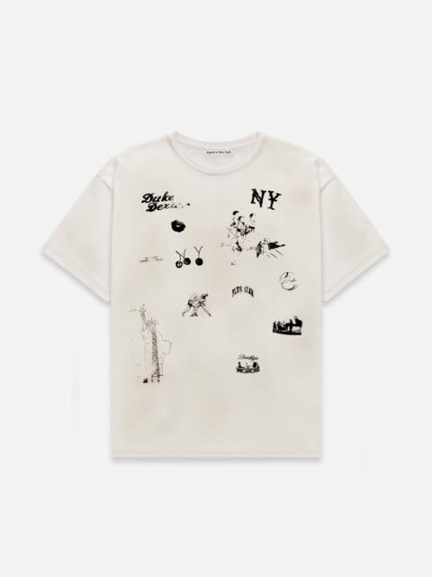 DUKE + DEXTER NY Sketch Vintage White T-Shirt