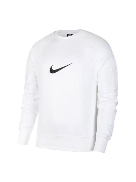 Nike Nike Sportswear Swoosh Casual Sports Crew-neck Long Sleeve 'White' DA0087-100