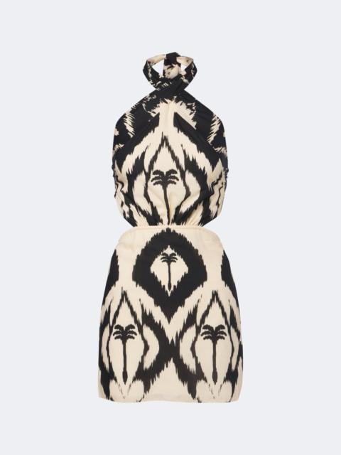 Johanna Ortiz Printed cotton halterneck minidress