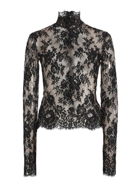 FRANÇOISE Paulina High Collar Lace Top