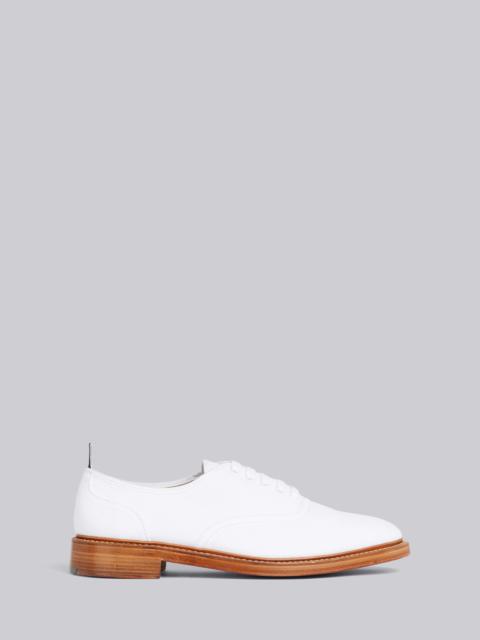 Thom Browne White Cotton Leather Sole Heritage Trainer