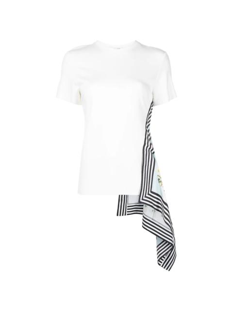 Monse asymmetric graphic-print hybrid T-shirt