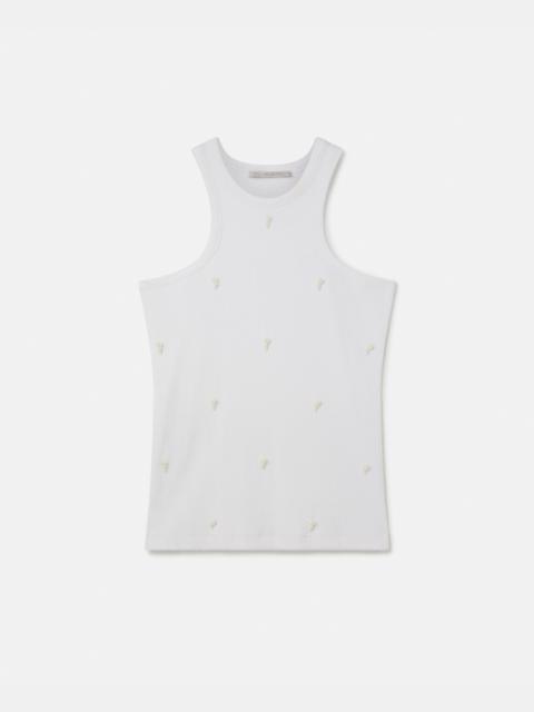 Pearl Embroidery Racerfront Tank Top