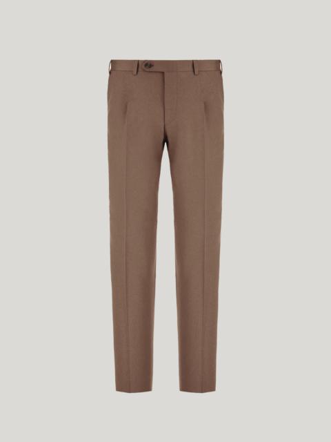 Canali WALNUT CANALI TRAVEL WOOL FLANNEL REGULAR-FIT PANTS