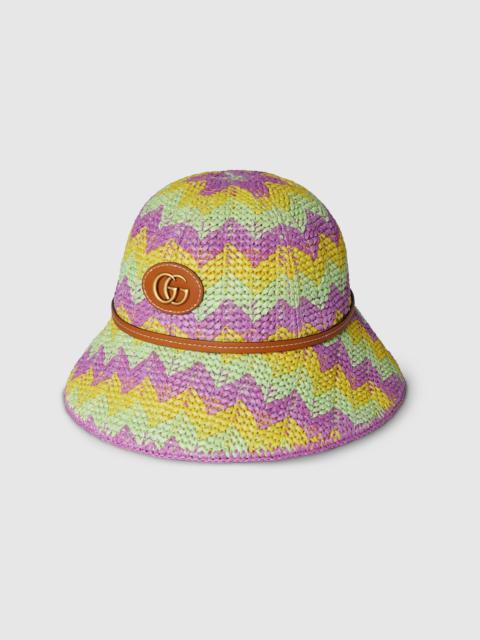 GUCCI Chevron straw effect cloche