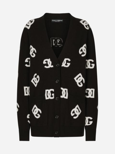 Dolce & Gabbana Wool cardigan with DG inlay