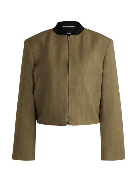 BOSS RELAXED-FIT JACKET IN HERRINGBONE STRETCH FABRIC