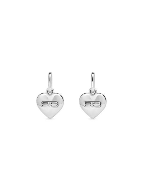 BALENCIAGA bb icon heart earrings