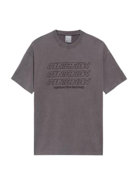 Li-Ning Counterflow Triple Logo T-shirt 'Dark Grey' AHSS563-5