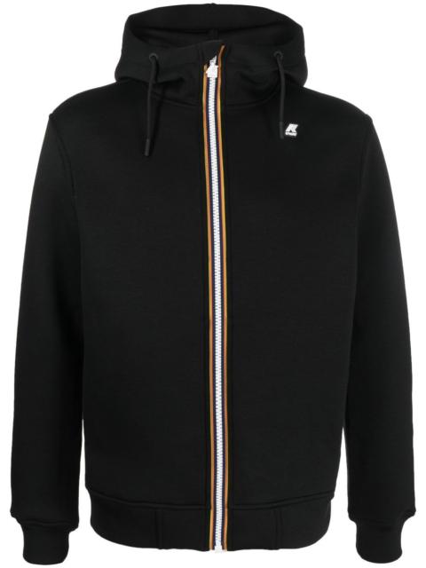 K-WAY stripe-trim zip-up hoodie
