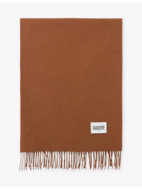 Claudie Pierlot Wide Fringed-Trim Wool Scarf
