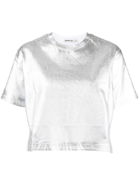 SIMKHAI metallic short-sleeve T-shirt