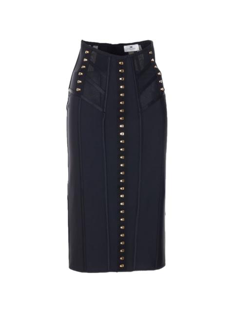 ELISABETTA FRANCHI hook-appliqué midi skirt