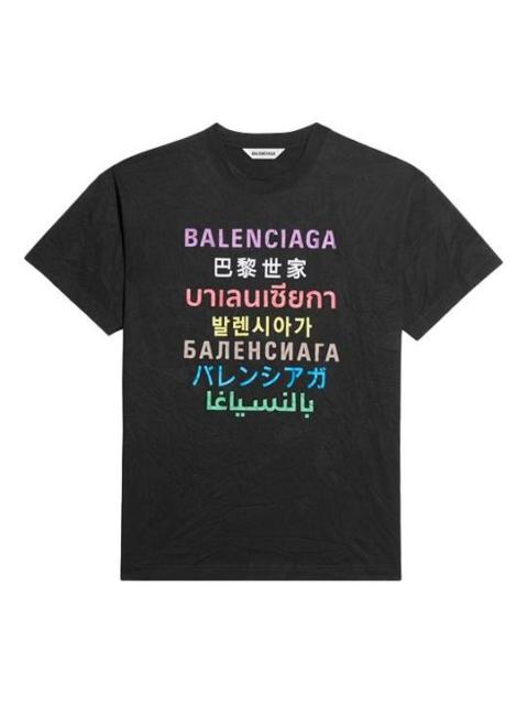 BALENCIAGA Balenciaga Printing Logo Short Sleeve Black 612965TJVI32771
