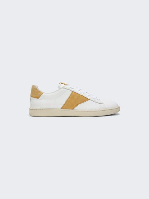 Court Low Top Sneakers White and Mustard