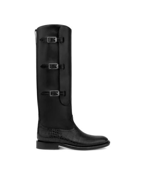 PARIS TEXAS 20mm Montana Buckle crocodile-embossed boots