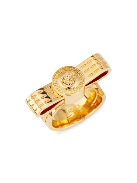 VERSACE Women's Goldtone Bow Ring - Gold
