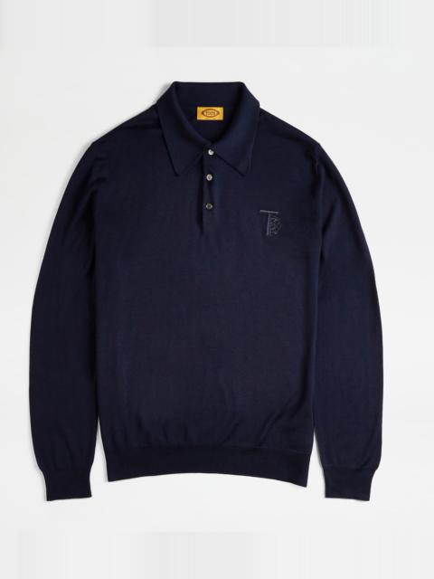 Tod's KNITTED POLO - BLUE