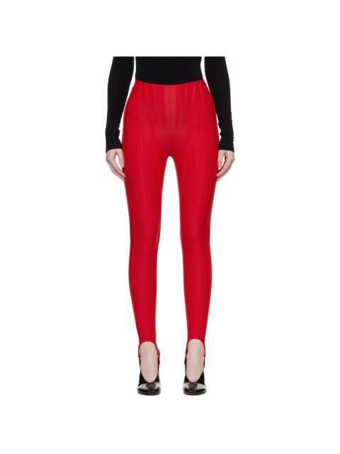 MUGLER SSENSE Exclusive Red Corseted Leggings