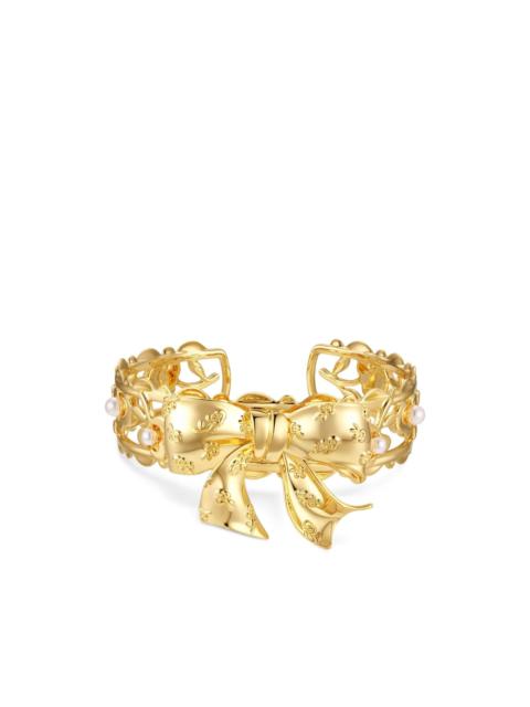 SHUSHU/TONG x Yvmin bow-detail pearl-embellished bracelet