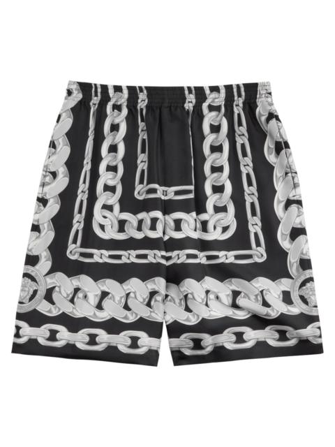 VERSACE Versace Medusa Chains Silk-twill Shorts
