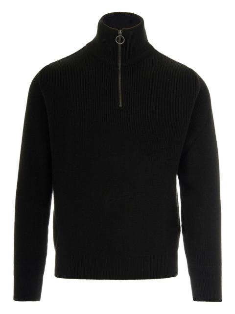 Paul & Shark RIBBED HALF ZIP WOOL BLEND SWEATER