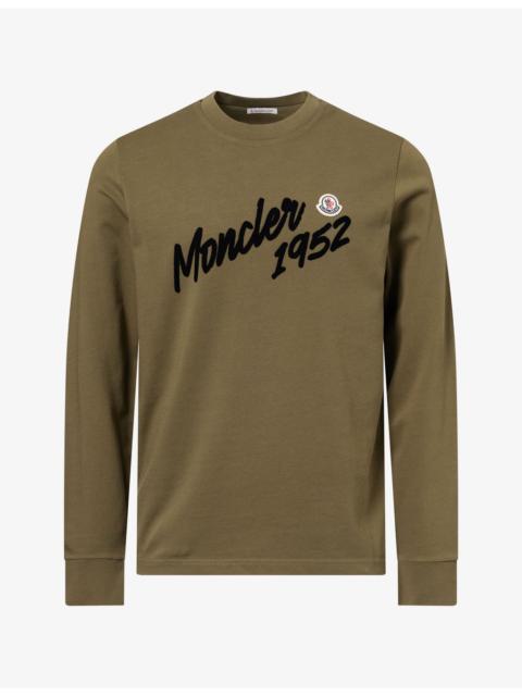 Moncler Scribble Logo-Print Long-Sleeve Cotton T-Shirt