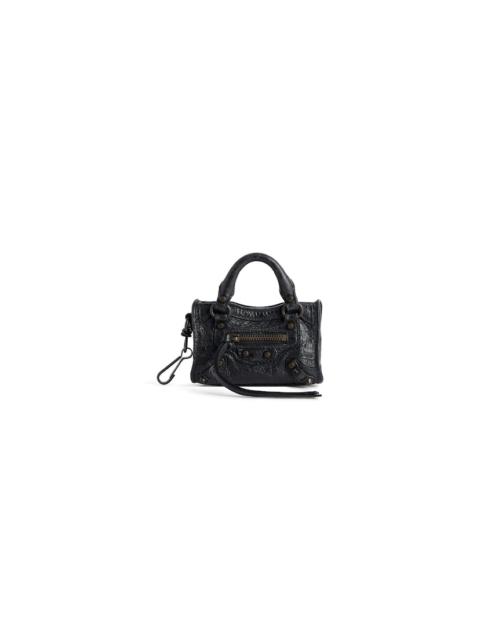 BALENCIAGA Women's Le City Micro Bag Charm in Black