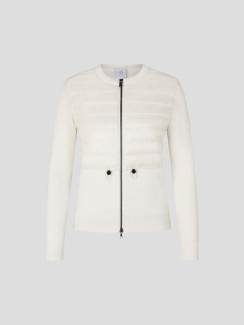 BOGNER Anja Hybrid knit jacket in Off-white