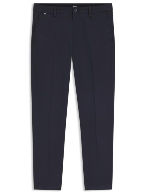 BOSS MODERN-FIT PANTS IN STRETCH-COTTON TWILL