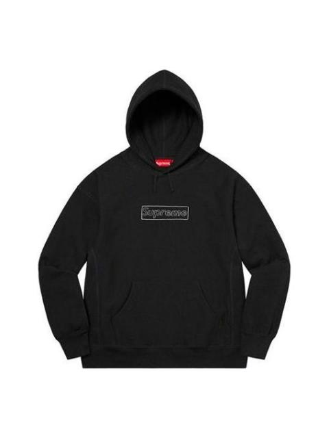 Supreme Supreme x KAWS Chalk Logo Hooded Sweatshirt 'Black White' SUP-SS21-401