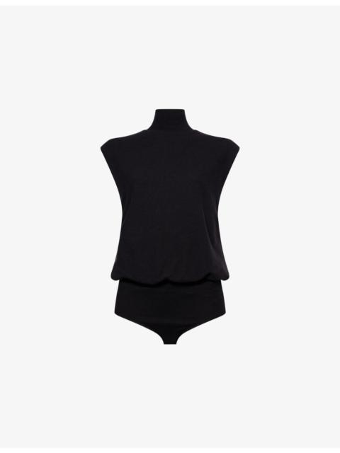 Reformation Emmeline Roll-Neck Knit Bodysuit
