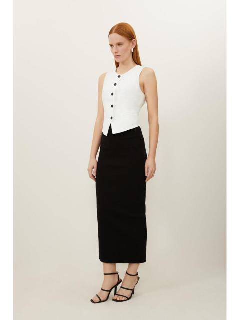 KAREN MILLEN Compact Jersey Rib Maxi Skirt