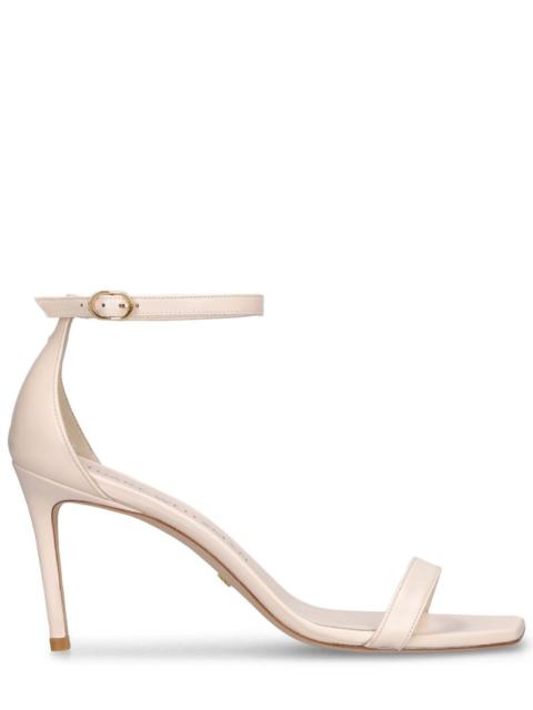 Stuart Weitzman 85mm Nunaked Curve leather sandals