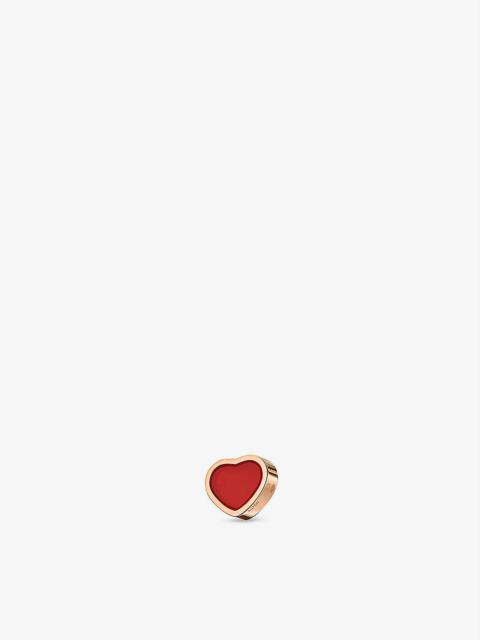 My Happy Hearts 18ct rose-gold and carnelian single stud earring