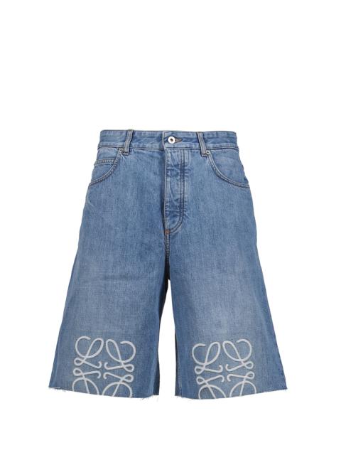 Loewe ANAGRAM SHORTS / WASHED DENIM BLU
