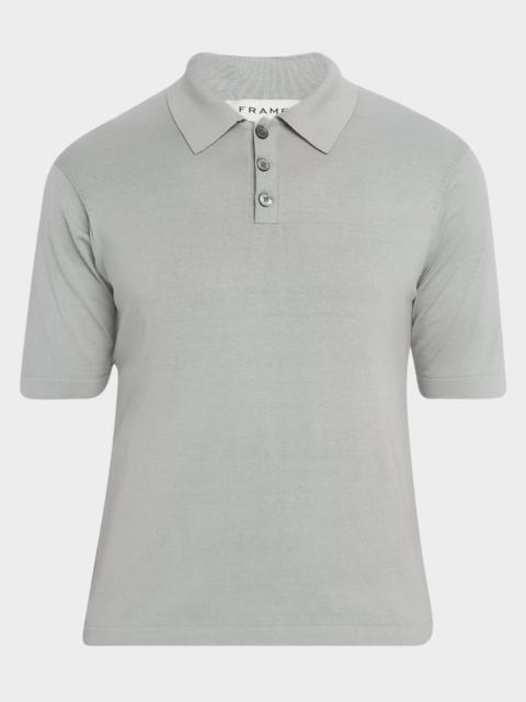 FRAME Men's Cotton Silk Polo Sweater