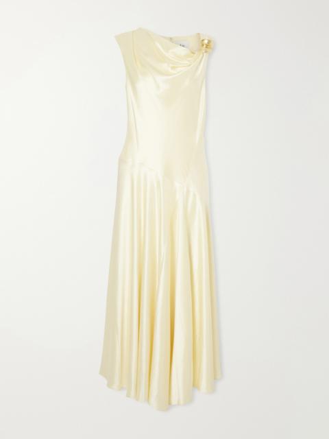 Aje. Siren Embellished Satin Maxi Dress