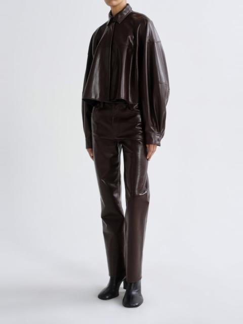 AGOLDE AGNES SHIRT (VEGAN LEATHER) IN MADERA