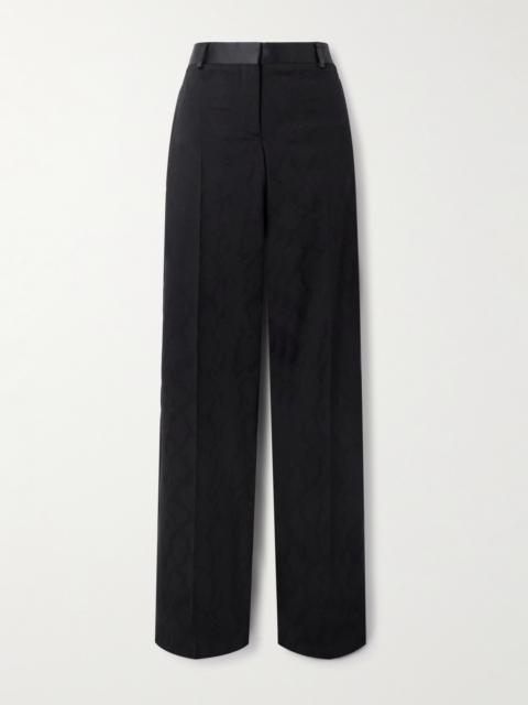 Stella McCartney Satin-trimmed Wool-jjacquard Pants