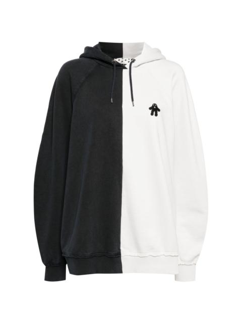 colour-block cotton hoodie