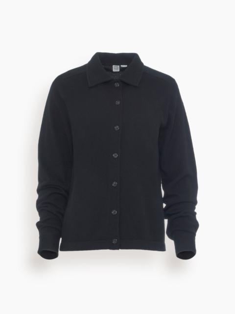 Raglan Sleeve Cashmere Shirt in Black